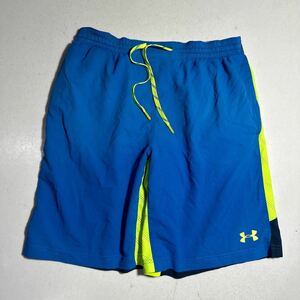 アンダーアーマ underarmour 青 ブルー ポケット付 ハーフパンツ LGサイズ