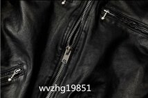 ライダースジャケット レザージャケット 本革 羊革　革ジャンコート　vintage　バイクジャケット メンズファッショ Ｓ～5ＸＬ黒/XLサイズ_画像7
