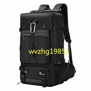 新品　 登山リュック 60L トラベルバッグ リュックサック 大容量 USBポート 防水 3way 拡大可能 靴ポケット付き アウトドア