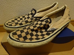 Vans　オールド　当時物　ブラック　チェッカー　スリップオン　90年代　made in USA