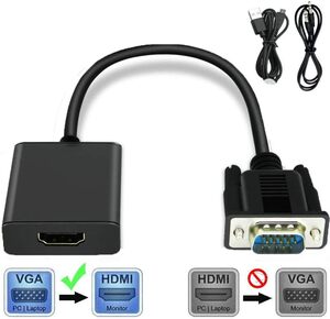 ★ ★ Адаптер преобразования VGA HDMI Выходной конверсионный кабель 1080p Совместимый с стабильным выходным аудиосистем