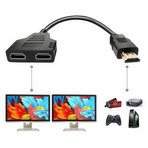 ★★HDMIケーブル 1080P オス-デュアルHDMIメス マルチメディアインターフェース HDMIスプリッタアダプタ 1-2ウェイ HDMI HD LED LCD TV用