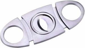 ** cigar tool stainless steel steel cigar cutter leaf volume double blade giro chin silver 