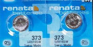 ★【即決送料無料】2個483円 スイス製renata 酸化銀電池373(SR916SW)　1.55V 使用推奨期限：2025年6月★