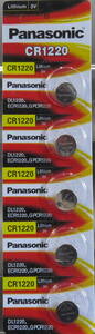 【即決送料無料】Panasonic　CR1220 3V　5個830円　★腕時計 ★キーレス ★　体温計：使用推奨期限：2029年12月●