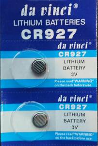 ★【送料無料】即決 2個203円 CR927 3V リチウムコイン電池 体温計　腕時計 キーレス 使用推奨期限：2024年12月★