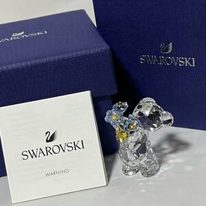  прекрасный товар Swarovski crystal фигурка KRIS Bear Forget-me-not незабудка украшение произведение искусства 