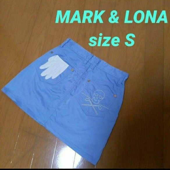 MARK&LONA スカルステッチ グローブ モチーフ スカート ゴルフ 金田久美子 GOLF ミニスカート 手袋 サックス