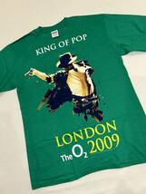 新品未使用 サイズM MICHAEL JACKSON マイケルジャクソン KING OF POP LONDON 2009 ロンドン公演 ♯22 緑 ビンテージ ロックTシャツ_画像1