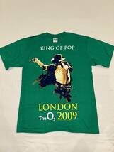 新品未使用 サイズM MICHAEL JACKSON マイケルジャクソン KING OF POP LONDON 2009 ロンドン公演 ♯22 緑 ビンテージ ロックTシャツ_画像2