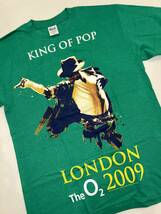 新品未使用 サイズM MICHAEL JACKSON マイケルジャクソン KING OF POP LONDON 2009 ロンドン公演 ♯22 緑 ビンテージ ロックTシャツ_画像3