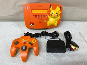 k079*80 【傷汚れ有】 動作確認済 ピカチュウNintendo64 オレンジ×イエロー コントローラー ピカチュウバージョン