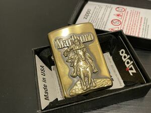 1円 ZIPPO ライター マルボロ Marlboroジッポ Zippoオイルライター真鍮製 中古品 喫煙グッズジッポー E0056