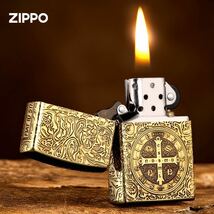 1円 未使用 コンスタンティン ライター ZIPPO 喫煙グッズ ジッポー 6面刻印 オイルライター 真鍮製 新品 ゴールド_画像3