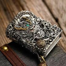 1円 定価11.8万 竜騰四海 Zippo 真鍮製 龍 ライター ジッポー 立体感 重量感 オイルライター 新品 煙グッズ _画像2