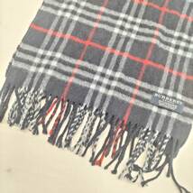 ★中古品・古着★BURBERRY バーバリー カシミヤ100% チェック マフラー 濃紺系 130×30cm　TSGT0109-1_画像6