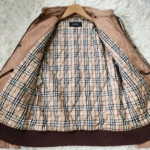 美品 バーバリー ブラックレーベル【人気色 ベージュ ノバチェック キルティング M】BURBERRY BLACKLABEL ジャケット アウター スエード調 _画像8