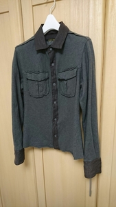 RNA lady's F size a-ruene- long sleeve wool shirt made in Japan gray free shipping 