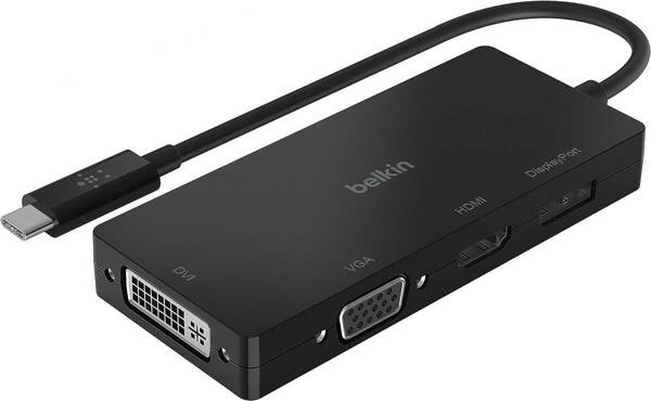 新品 送料無 メーカー保証有 Belkin USB-C to HDMI VGA DVI DISPLAYPORT 4in1 映像用入力端子 変換アダプタ ベルキン AVC003btBK AVC003 