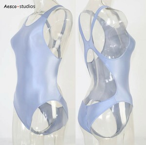 AESCO genuine products .. swimsuit half minute bag ero leather lustre s Beth be light blue 