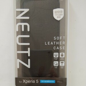 Xperia 5 ケース NEUTS ソフトレザー モダン×カジュアル [心地よいスタンダード] マグネット付き スタンド機能 カードポケット ブラック