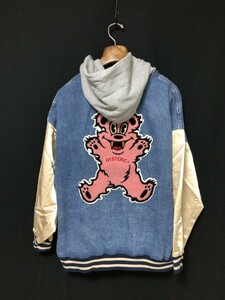 定価55000円◆HYSTERIC GLAMOUR ヒステリックグラマー FIRE BEARアップリケ リメイクデニムブルゾン　ユニセックス