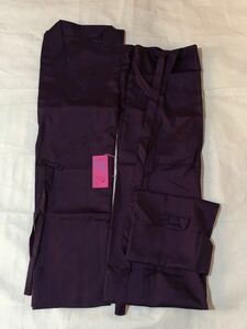 二部式コート　撥水　ポリエステル　和装　お洒落紐付　収納袋付　紫色　日本製