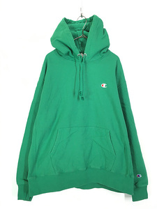 古着 Champion Reverse Weave ワンポイント リバース スウェット パーカー 緑 XL 古着