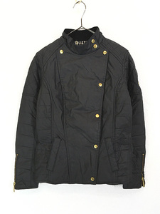 レディース 古着 英国製 Barbour International 「Black Streak」 パデット モーター サイクル ライダース ジャケット L位 古着