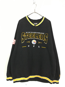 古着 90s NFL Pittsburgh Steelers スティーラーズ 刺しゅう スウェット トレーナー XL 古着