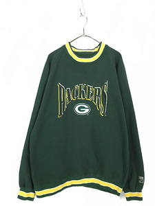 古着 90s NFL Green Bay Packers パッカーズ 刺しゅう スウェット トレーナー L 古着