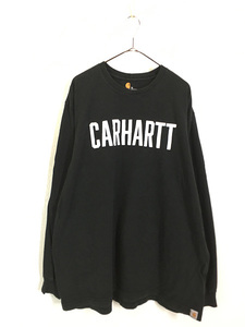 古着 Carhartt BIG ロゴ 長袖 Tシャツ ロンT 黒 XL 古着