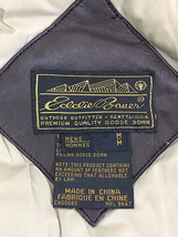 古着 80s Eddie Bauer 比翼 2tone 本革 レザー グース ダウン コート ミドル丈 ジャケット M_画像9