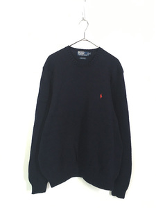  б/у одежда Polo Ralph Lauren one отметка хлопок вязаный свитер темно-синий XL б/у одежда 