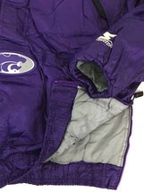 古着 90s STARTER Kansas State Wildcats ワイルドキャッツ ハーフジップ 2way パデット ナイロン ジャケット L 古着_画像5