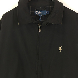 古着 Polo Ralph Lauren 異素材 フェイク スエード スウィング トップ ジャケット 黒 L 古着の画像2