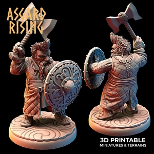 Asgard Rising ar-220401/7 Dwarf Warrior Gambeson7( plain base )dowa-f3D print miniature D&D TRPG