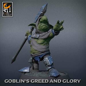 Lord of the Print Goblin Lancer Aim ゴブリン 3Dプリント ミニチュア D＆D TRPG