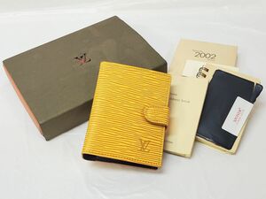 1000円スタート ミニ手帳カバー LOUIS VUITTON ルイヴィトン R20079 ミニ・アジェンダ タッシリイエロー 箱付き 雑貨小物 11 P214