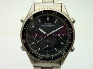 1000円スタート 腕時計 SEIKO セイコー SPEEDMASTER スピードマスター 7A38-6040 クオーツ QZ クロノグラフ デイデイト メンズ 11 Q736