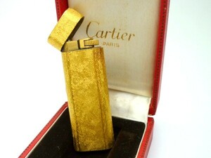 1000円スタート ガスライター Cartier カルティエ オーバル 楕円形 20MC ゴールド ローラー 着火未確認 箱付 喫煙グッズ ODK Q750