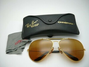 1000円スタート サングラス RayBan レイバン W1665 XRAS 62□14 ボシュロム ゴールド ティアドロップ ケース付 ファッション小物 11 O10008