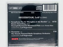 即決CD オーストリア盤 Segerstam Symphony No 16 Nocturne Leif Segerstam / BIS 584 X27_画像2