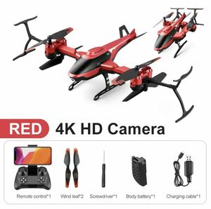4K HD カメラ付きドローン　 wifi　ヘリコプター　アウトドア　Red 4K camera 　レッド