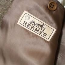 最高峰◎!!!「HERMES／エルメス」定価50万 贅を極めたカシミヤ100％のライトツイード素材！【メランジ調ベージュ◎】大人のジャケット 52_画像7