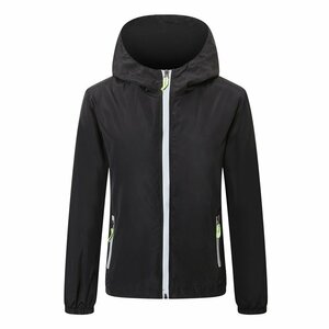 (新品)リフレクター ナイロン フード ジャケット ウインドブレーカー nylon jacket ブラック 黒 サイズ XL【送料無料】