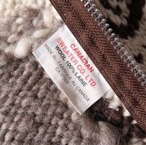 CANADIAN SWEATER カナディアンセーター ショールカラー ジップ ニットジャケット カウチンセーター カナダ製 ウール100% メンズ (M) o-798_画像7