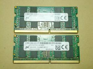 Micron SODIMM MTA16ATF2G64HZ-2G3E1 PC4-2400T (16GB×2枚) 計32GB ノート用