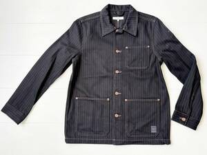 ☆ 【美品】 Nudie Jeans ヌーディージーンズ Barney Hickory Jacket ジャケット カバーオール メンズ S アウター ドットストライプ ☆