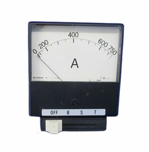 切換スイッチ付計器(交流電流計)指示電気計器 YR-10UNAA 5A 3T 0-750A 750/5A
